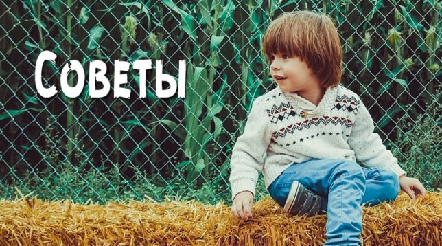 Garçon est assis dans le foin